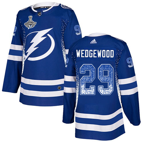 Adidas Tampa Bay Lightning Men #29 Scott Wedgewood Blue Home Authentic Drift Fashion 2020 Stanley Cup Champions Stitched NHL Jersey->tampa bay lightning->NHL Jersey